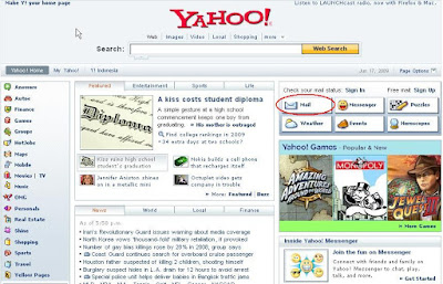 tampilan situs Yahoo.com