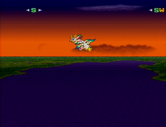 Secret of Mana Flammie Map Screen In Flight Sunset Mana Fortress