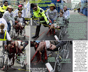 Irrefutable proofs of dramatised leg blown off victim using exvet amputees, . (boston bombing different wheel chair diff time better wording)