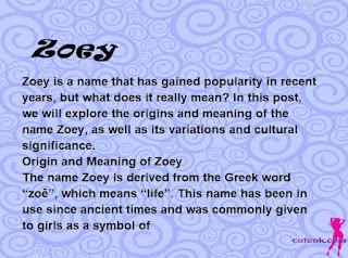 meaning of the name "Zoey"