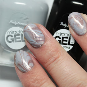 Sally Hansen Complete Salon Manicure and Miracle Gel water marble nail art