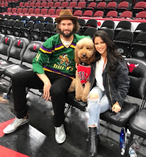 Robin Lopez with his girlfriend Christine Vargas & their dog