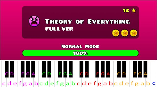 Theory of Everything (Geometry Dash) Piano / Keyboard Easy Letter Notes for Beginners