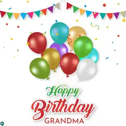 best happy birthday grandmother with flag string balloons confetti images