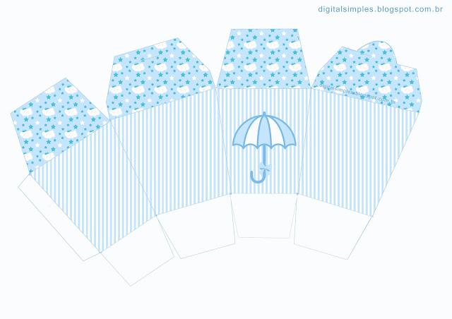 Light Blue Rain of Blessings or Rain of Love: Free Printable Boxes.