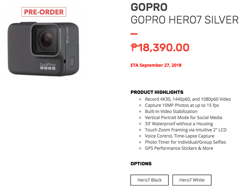 Gopro Hero 7 Series Cameras Are Now Available For Pre Order In The Ph