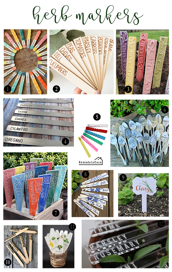 Herb/ plant markers in a variety of colors and shapes