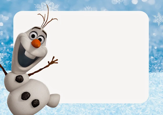 Olaf: Free Printable Invitations, Labels or Cards.