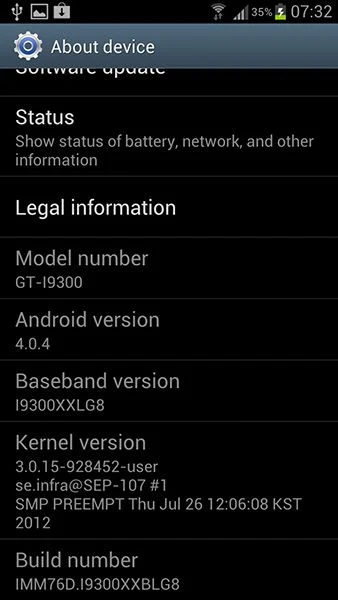 Samsung Galaxy S3 XXBLG8 Firmware