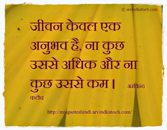 Life, experience, Hindi, Thought, Quote, Arvind Katoch