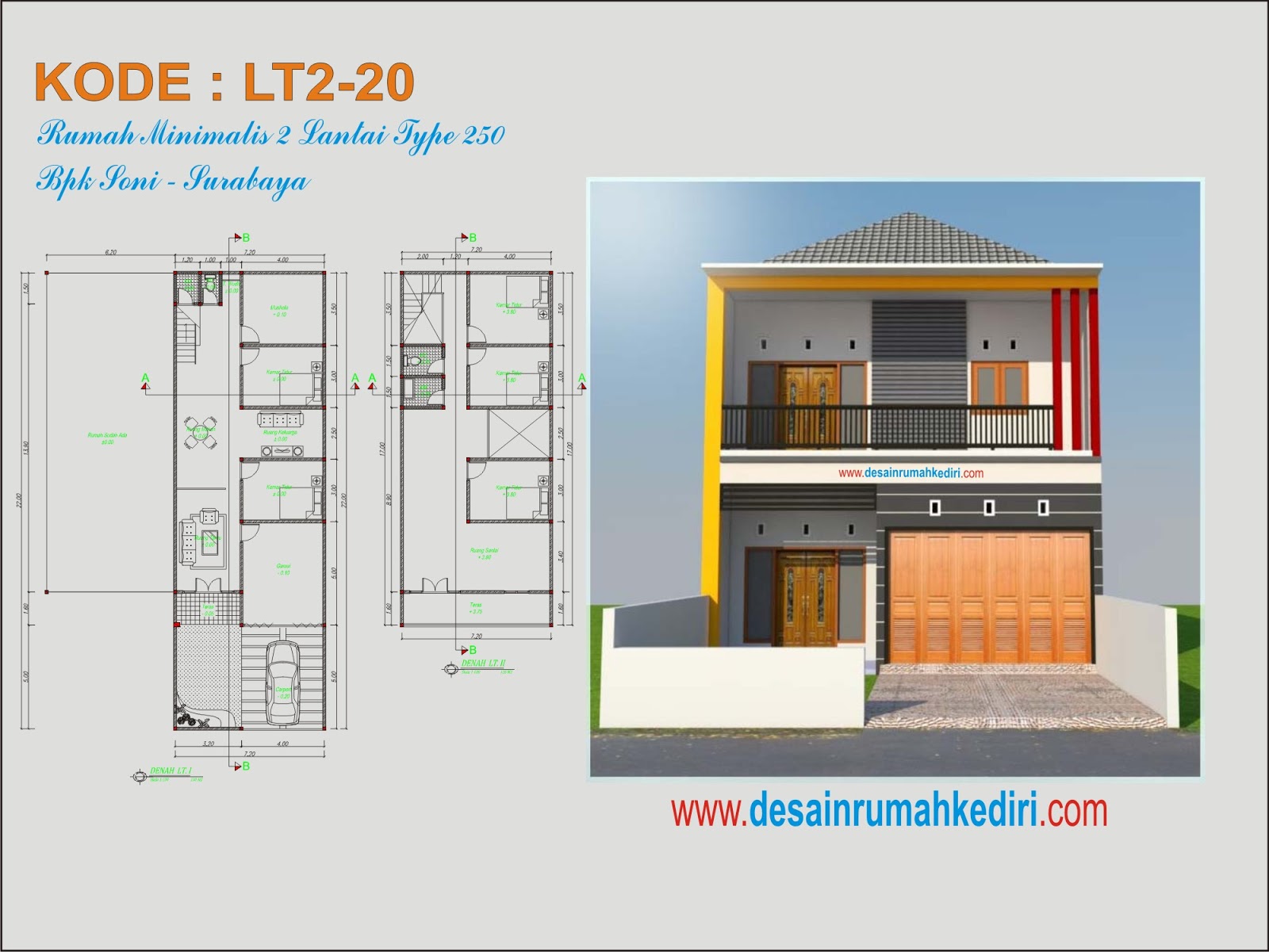 Lt2 20 Desain Rumah Minimalis 2 Lantai Bpk Sony Surabaya Jasa