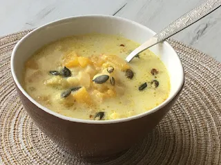 Zupa z kalafiora i dyni