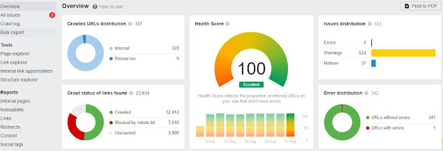 Ahrefs SEO Report