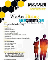 We Are Hiring at Discount Notebook Surabaya Store Agustus 2020