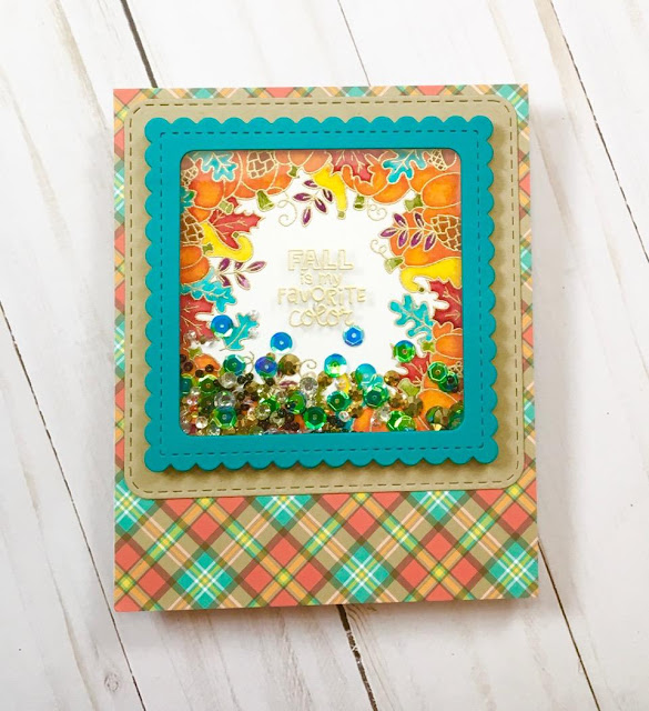 Fall Is My Favorite Color Card by September Guest Designer Stephanie Davis | Fall Fringe Stamp set and Frames Squared Die Set by Newton's Nook Designs #newtonsnook #handmade