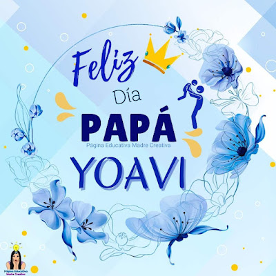 Solapín Feliz Día del Padre - Nombre Yoavi para imprimir gratis