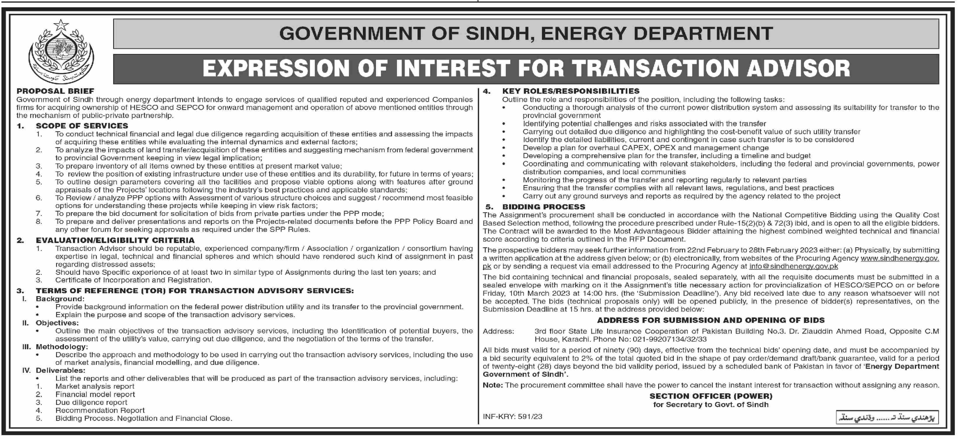 Sindh Jobs 2023 At Energy Department