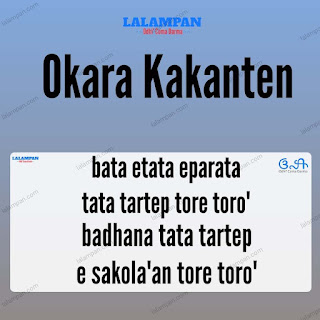 Okara Kakanten Basa Madura, Bahasa & sastra madura, sastra madura, carpan, sanja' puisi, cerpen, novel madura, parebasan, sumenep, pamekasan, sampang, bangkalan