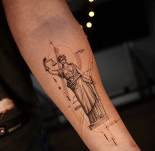 Lady Justice Tattoo, Design, Drawing, Ideas