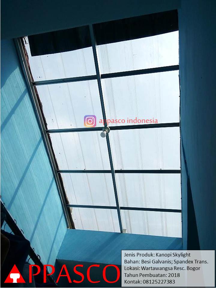  Kanopi  Skylight Spandek  Transparan  di Wartawangsa Bogor 