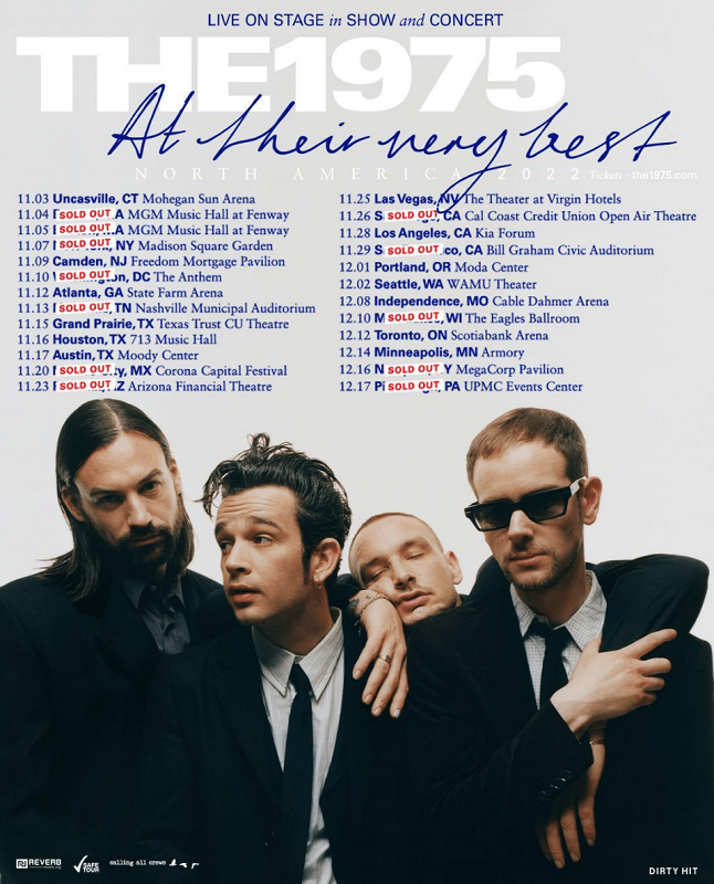 The 1975 ‘At Their Very Best’ North America 2022 Tour Dates,