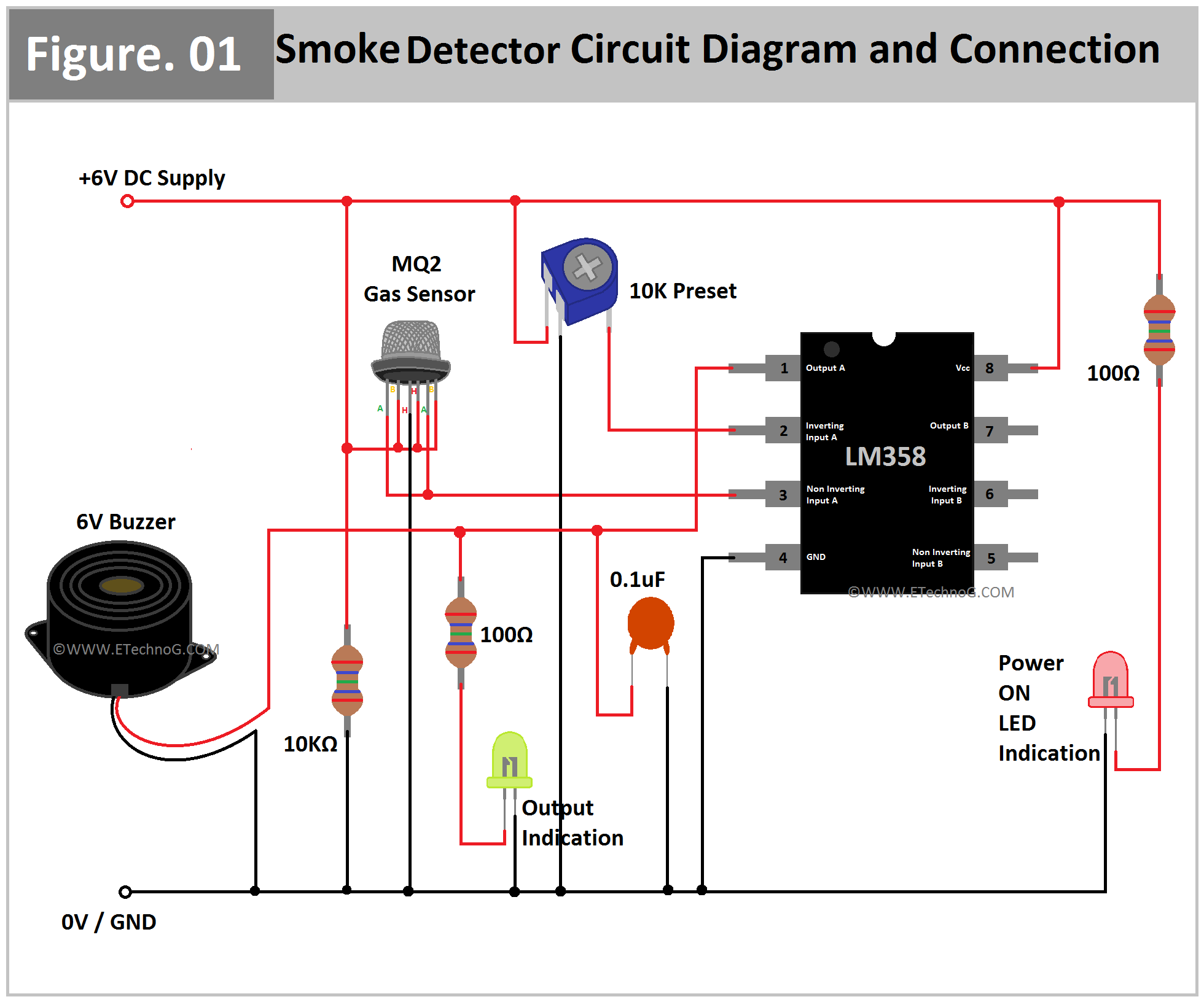 Smoke Detector Circuit Diagram and Connection