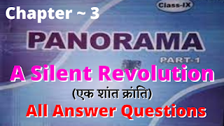 Bihar Board Class IX English Book  Class 9th Panorma Chapter 3  A Silent Revolution (एक शांत क्रांति)  All Answer Questions