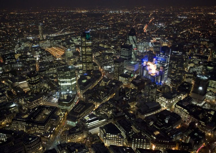 London at Night - Aerial View