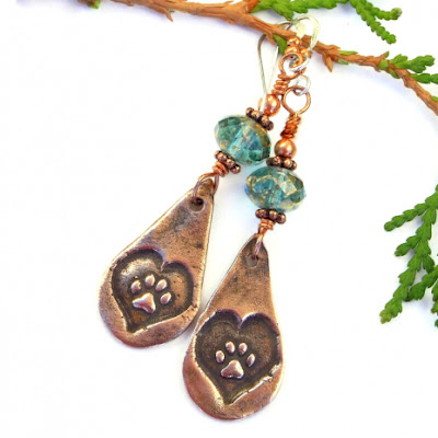 dog paw print earrings gift for women