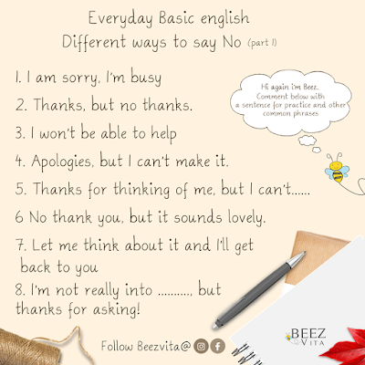 Different ways to say No....Everyday Basic english Phrases