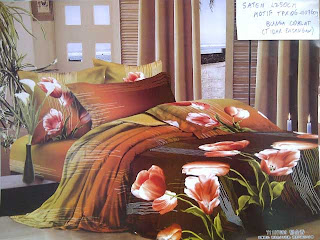 Sprei Eksklusif Motif Bunga Coklat