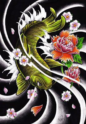 Fish koi Tattoo Design