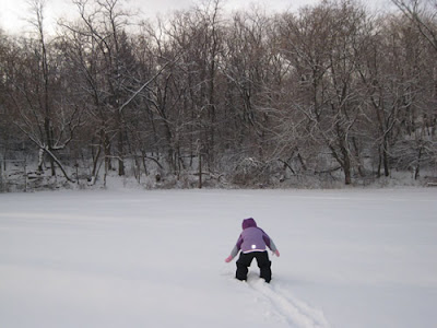 Joy Breaks a Trail in the Snow