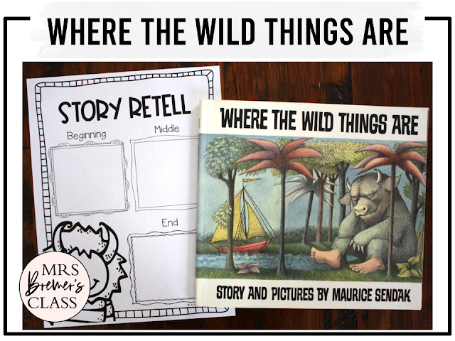 Where the Wild Things Are book activities unit with literacy printables, reading companion worksheets, and lesson ideas for Kindergarten and First Grade