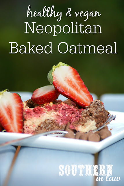 Vegan Neopolitan Oatmeal Recipe - low fat, gluten free, healthy, vegan, clean eating recipe, healthy breakfast recipes, freezer friendly,  breakfast meal prep