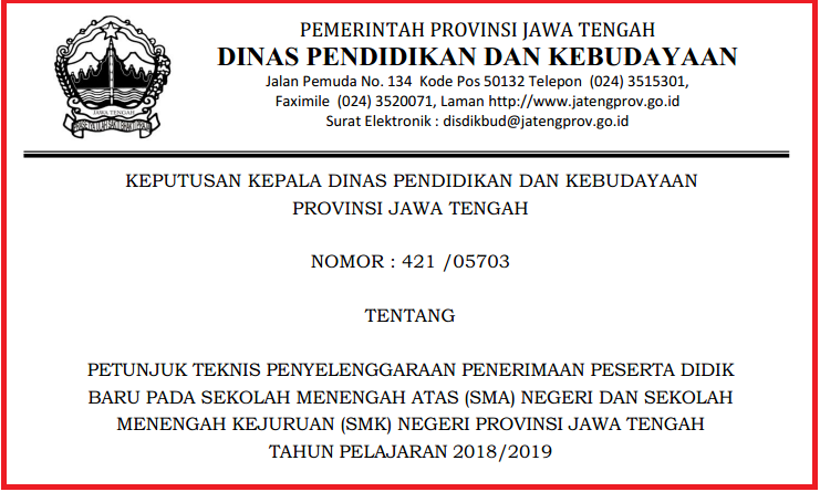 Juknis Ppdb Provinsi Jawa Tengah Tahun 20182019