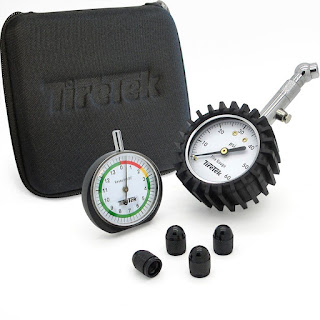 TireTek Auto Gift Set - Premium Tire Pressure Gauge, Tread Depth Gauge & Caps