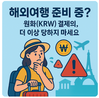 해외여행 준비 중? 원화(KRW) 결제의 함정, 더 이상 당하지 마세요