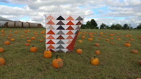 Modern Halloween flying geese quilt in Quilty magazine