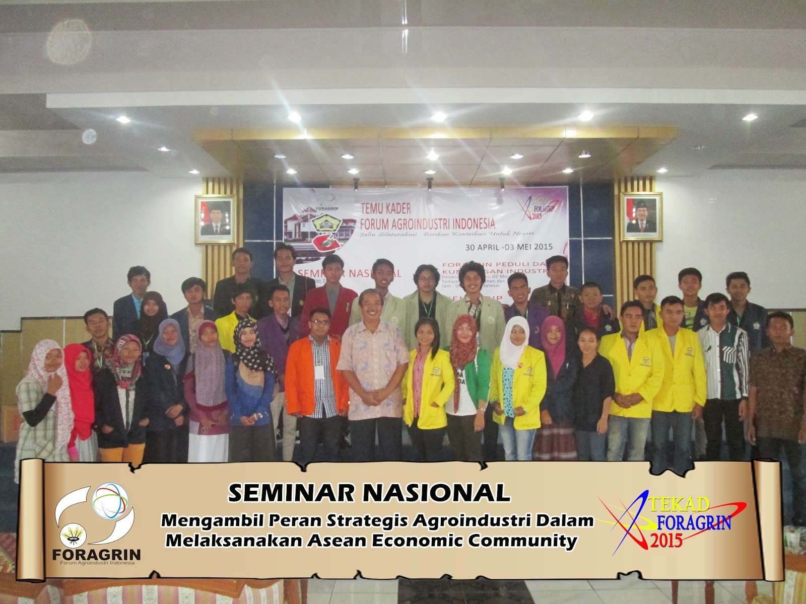 Di Universitas Bengkulu pada tanggal 30 Mei 2015 dilaksanakan Seminar Nasional tentang Peran Strategis Agroindustri Dalam Menghadapi Masyarakat Ekonomi