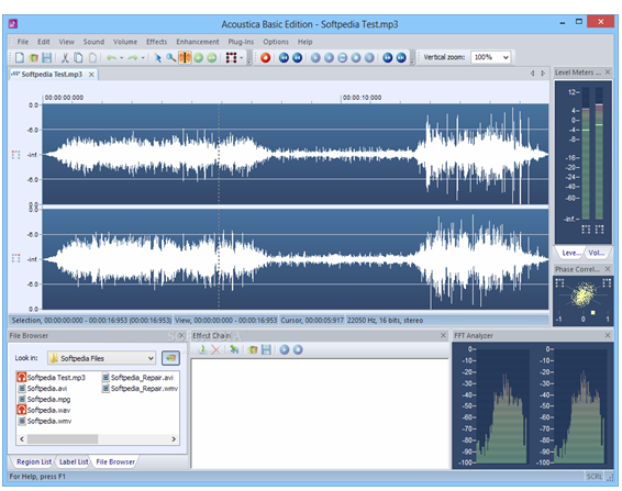 Acoustica Basic Edition audio editor التعديل على الملفات الصوتية مجانا برامج أون لاين