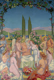 Panel 5. In the Presence of the Gods Jupiter Bestows Immortality on Psyche and Celebrates Her Marriage to Eros by Maurice Denis - Mythology Paintings from Hermitage Museum