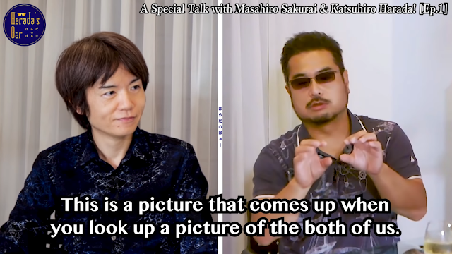 Masahiro Sakurai Smash Bros Katsuhiro Harada Tekken picture together bar pic photo