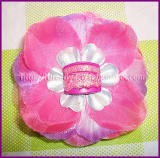 Pink cake Luau Flower Hair Bow