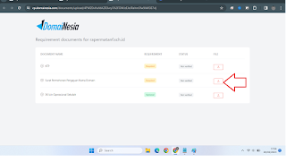 upload surat pengajuan domain