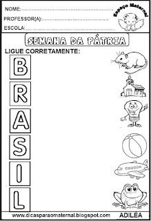 Atividades para educação infantil,semana da Pátria