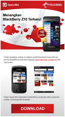 Contoh halaman download Opera Mini Telkomsel