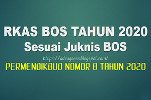 Contoh RKAS BOS TAHUN 2020 Sesuai Juknis BOS Permendikbud Nomor 8 Tahun 2020
