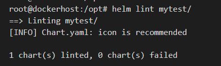 Helm chart validation using lint