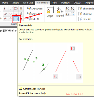 Mengaplikasi Constraint Simetric Autocad